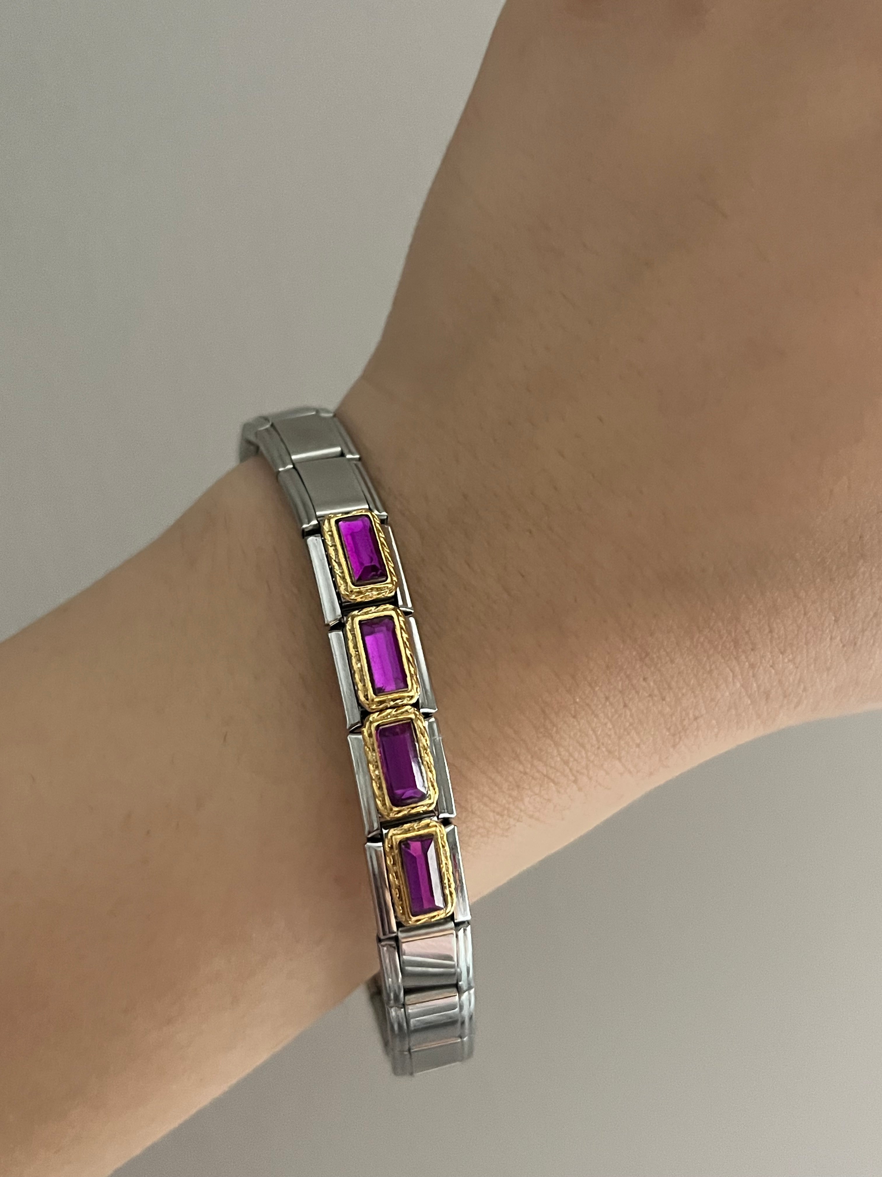 Çelik Nomination Mor Taş Charm