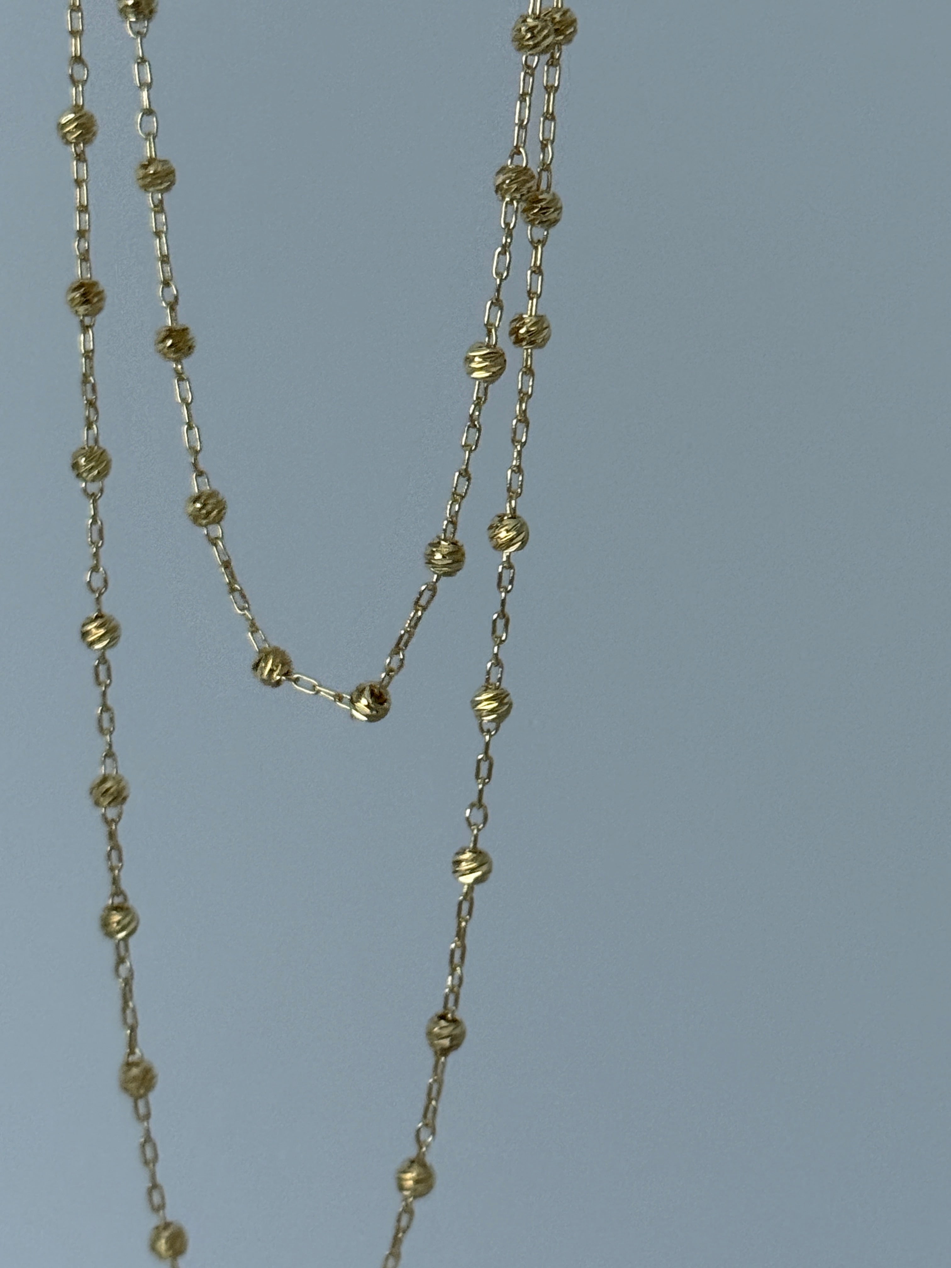 Çelik Çift Zincir Ayarlanabilir Kuyumcu ModelTopçuk Kolye