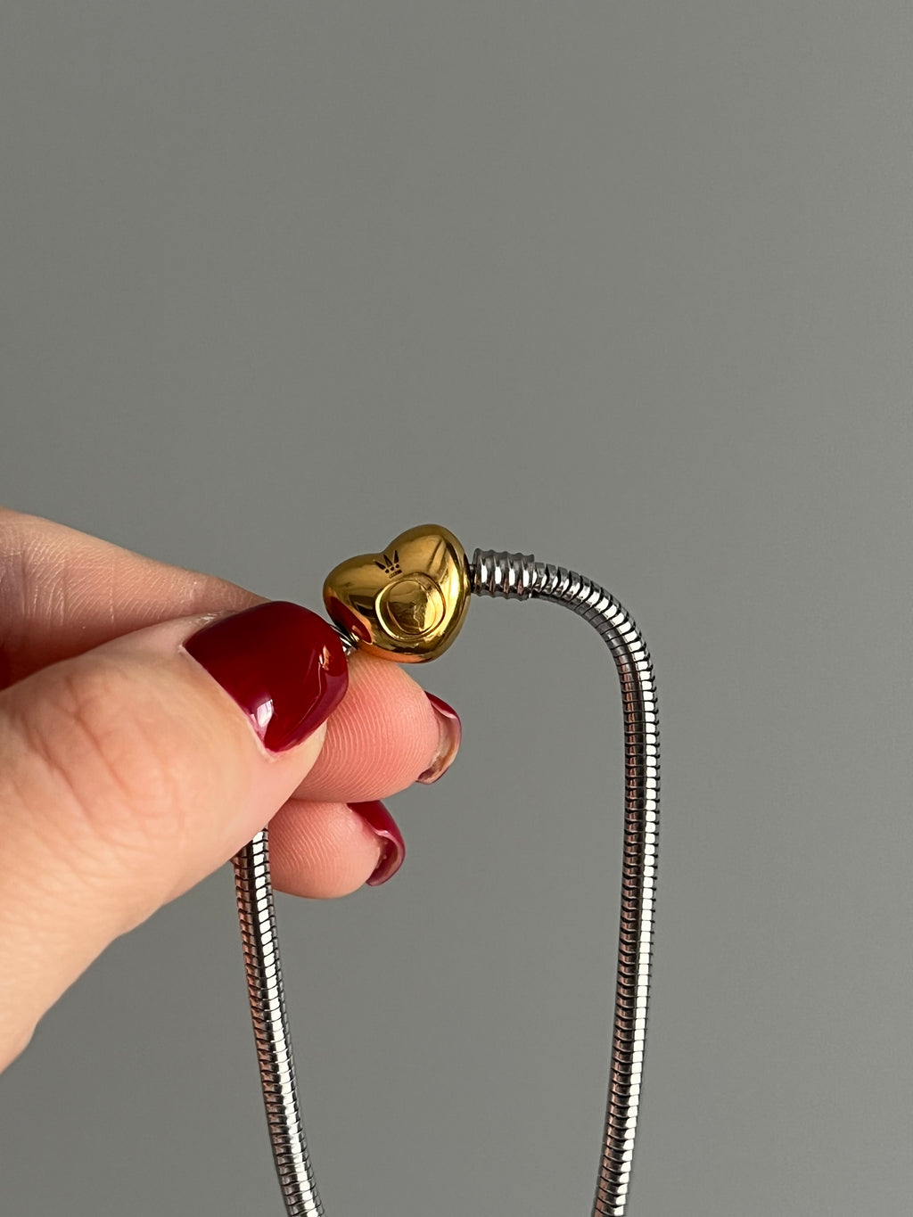 Çelik PNDR Marka Model Kalp Çift Renk Charm Bileklik