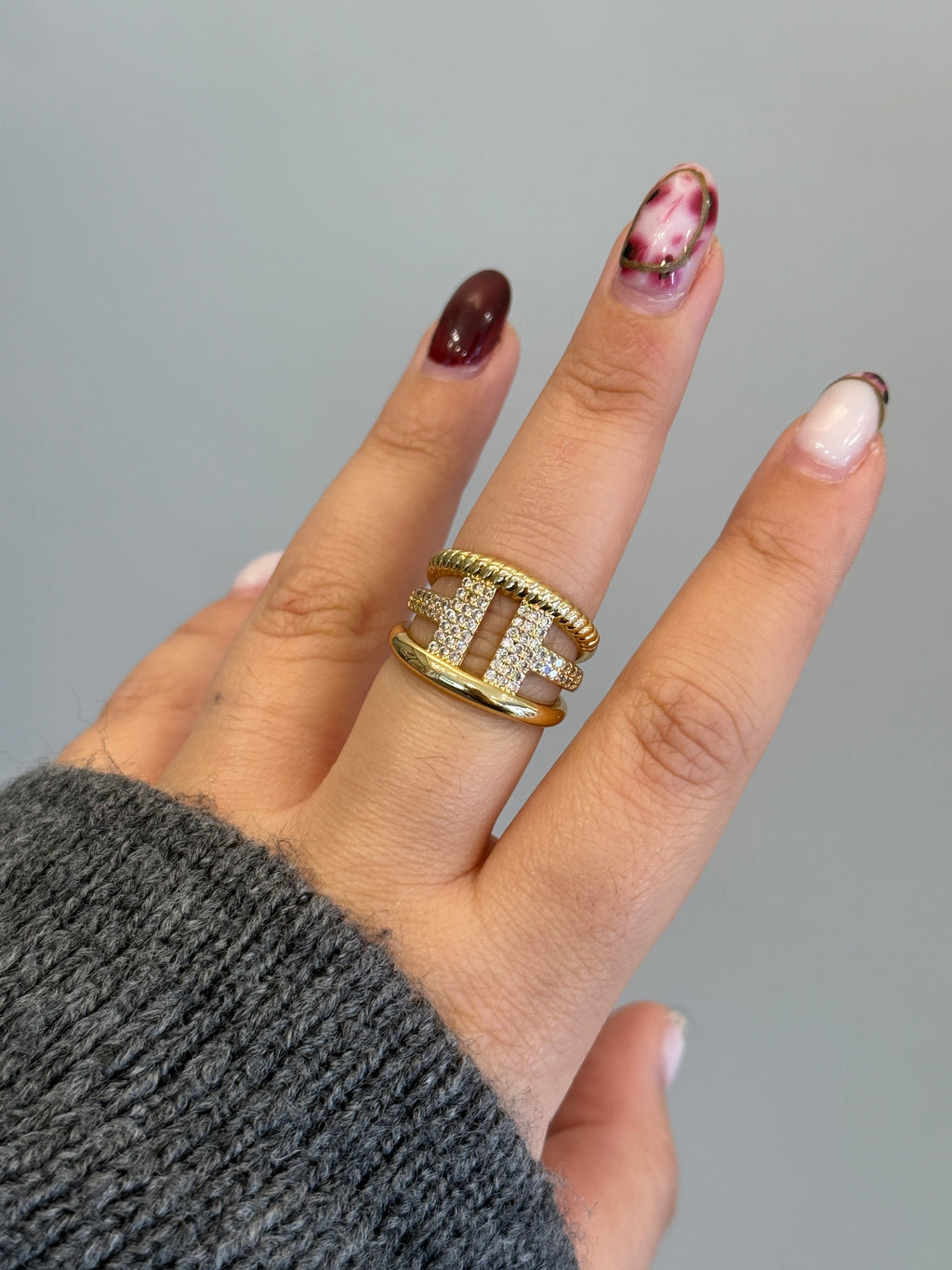 Gold Hermes Ayarlanabilir Yüzük