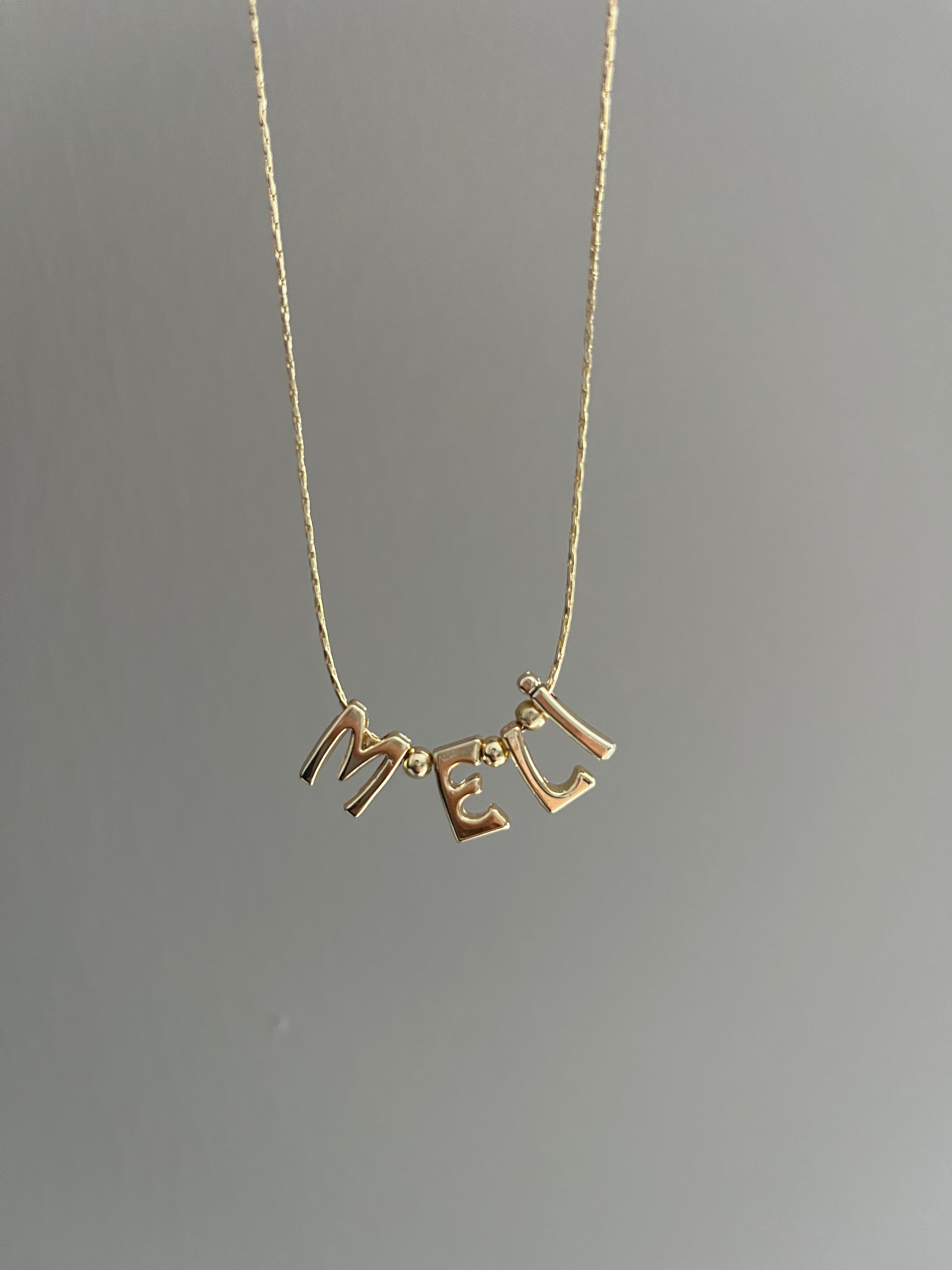 Kişiye Özel Kendin Tasarla Gold Bubble Harf Kolye